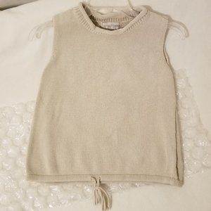 Casual Corner Sleeveless Knit Top Beige 100% Cotton Size M